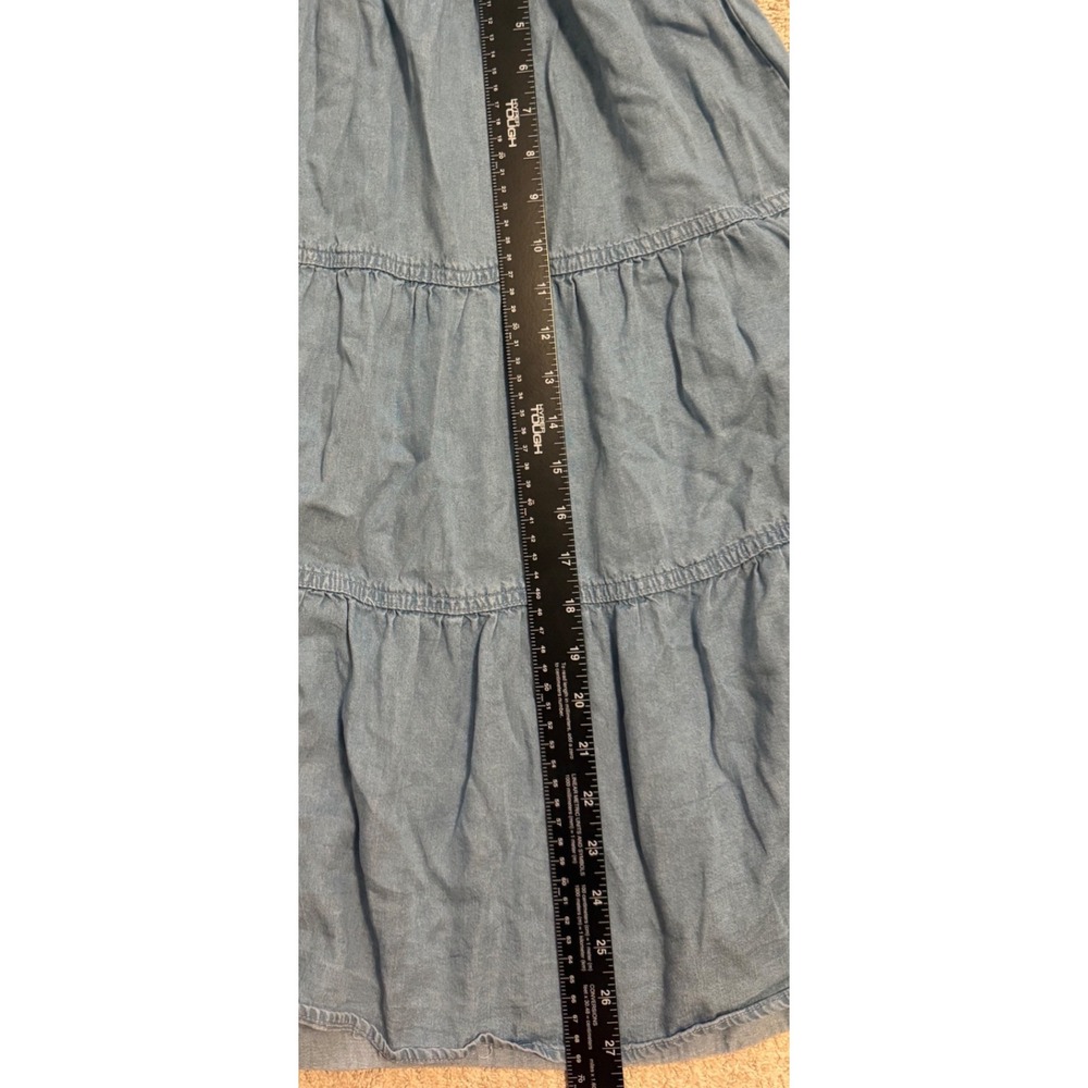 Xtraordinary 2 Piece Skirt Set Kids Small Blue NWOT Cami Tiered Maxi Chambray - Picture 5 of 7